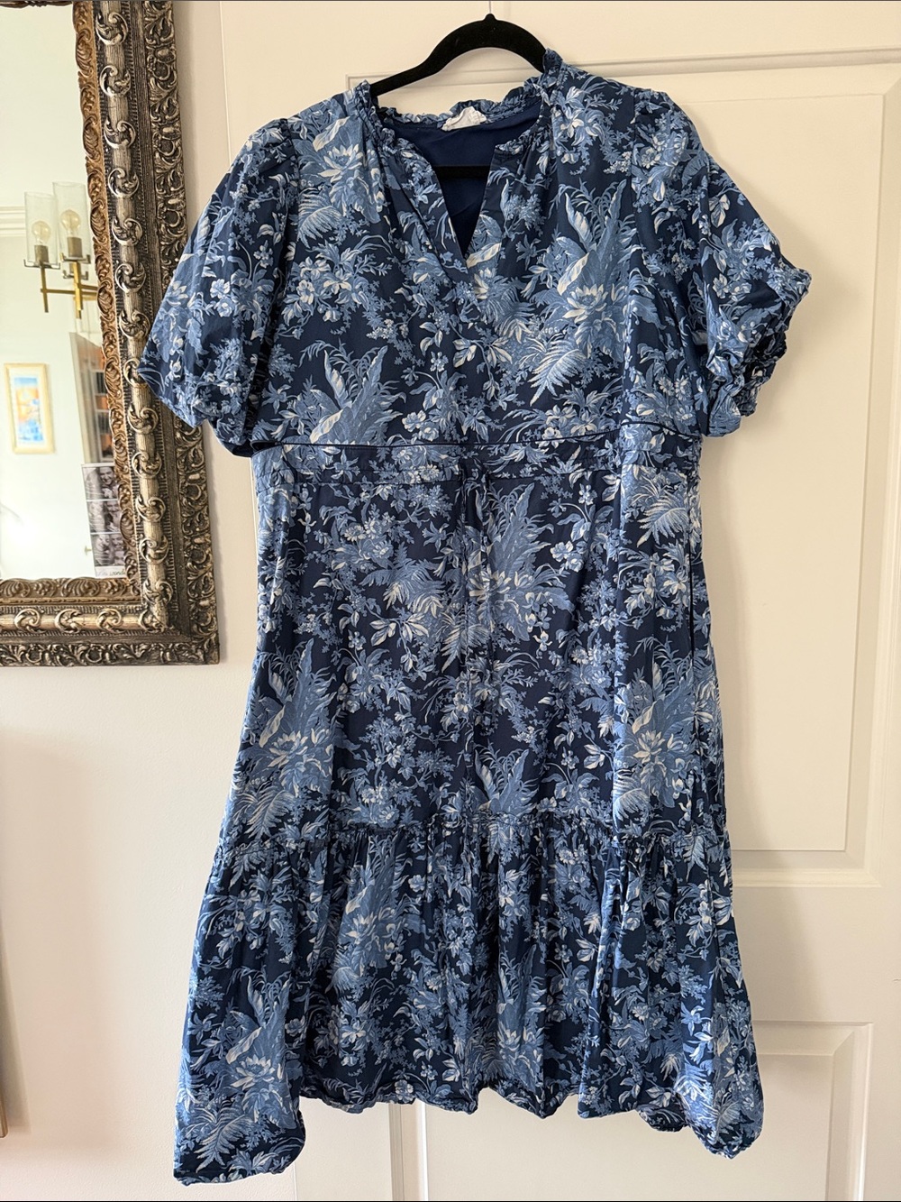 Shop the Mint - Blue Floral Pumping/Nursing Midi Dress